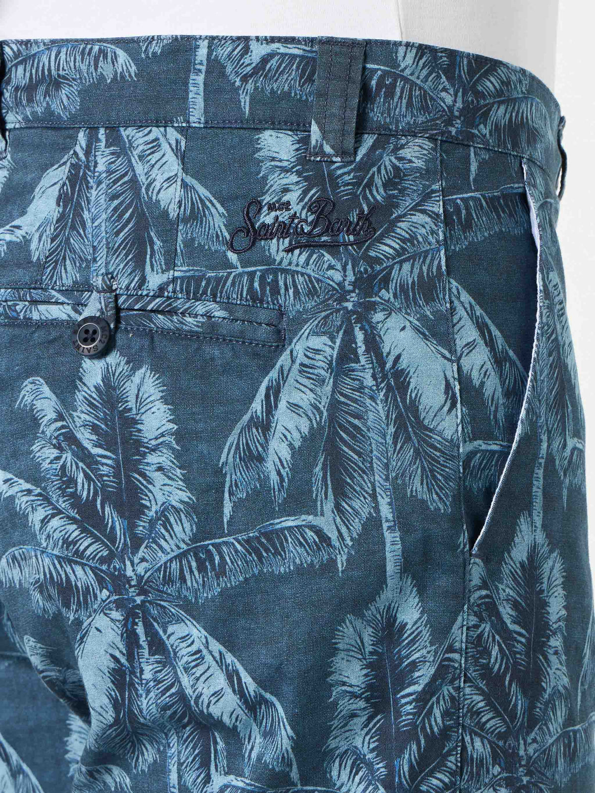 Royal palm print bermuda shorts