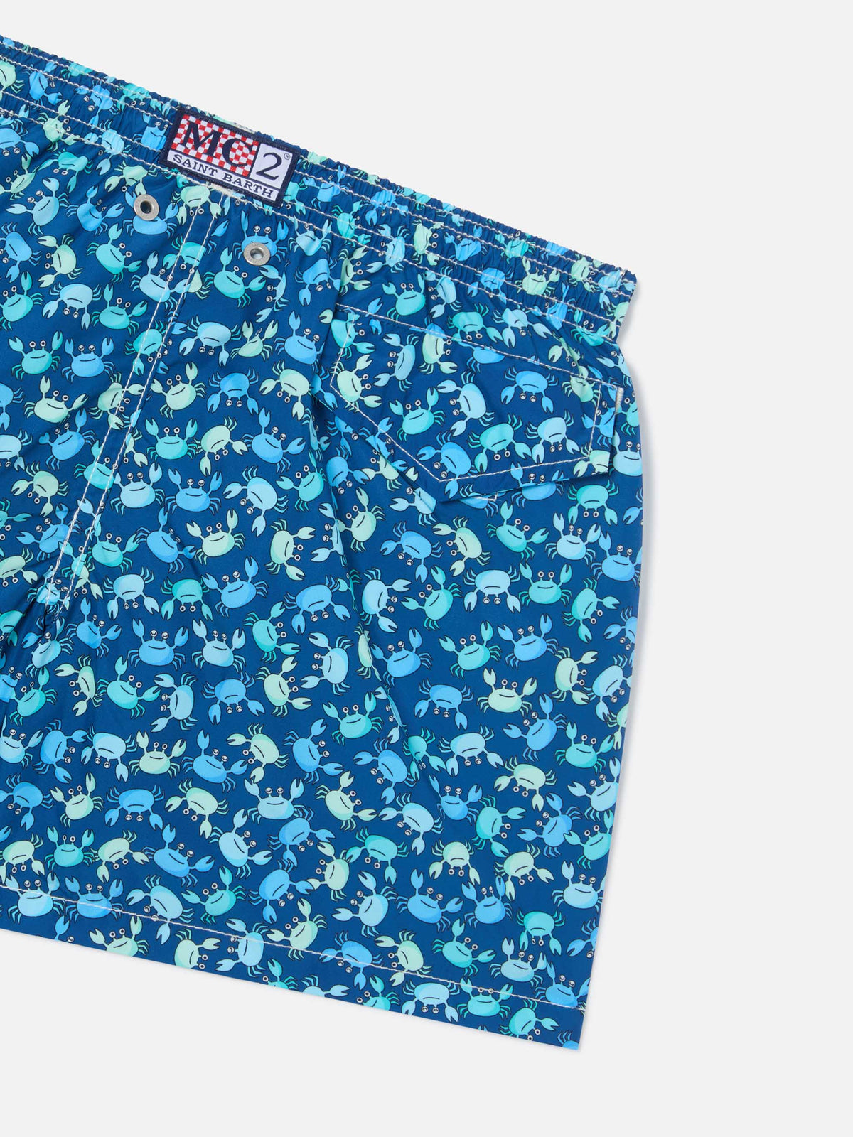 Boy lightweight fabric swim-shorts Jean Lighting 70 with crabs print