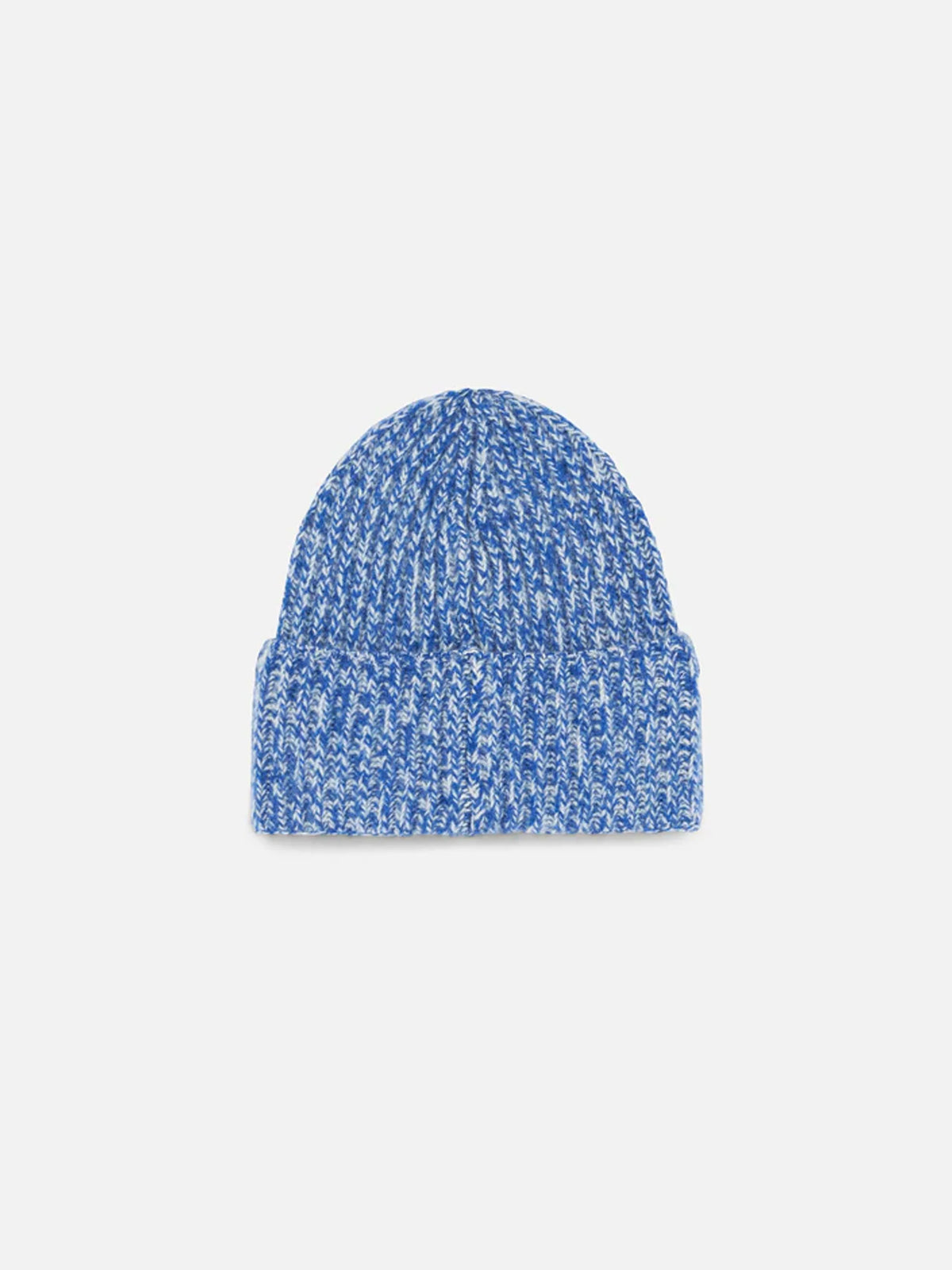 Kid white and bluette mouliné beanie with Saint Barth embroidery