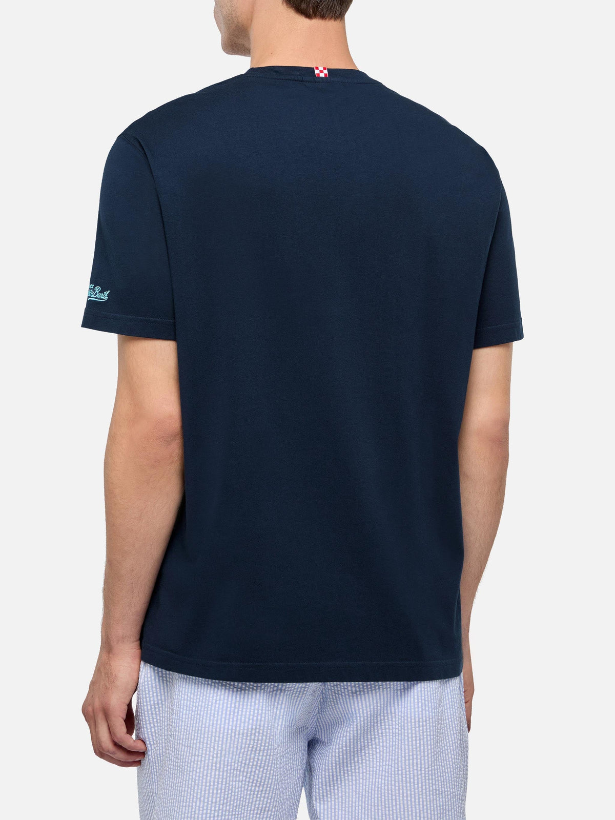 Classic fit cotton jersey t-shirt Portofino with Dondolo con il Gin embroidery
