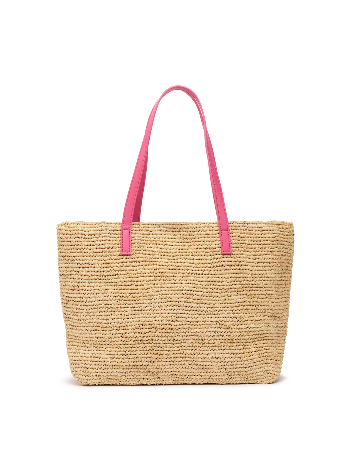 Beige Raffia City Mid bag with Saint Barth embroidered logo