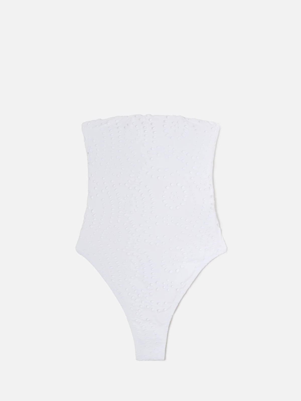 Iria short kaftan in white sangallo textile