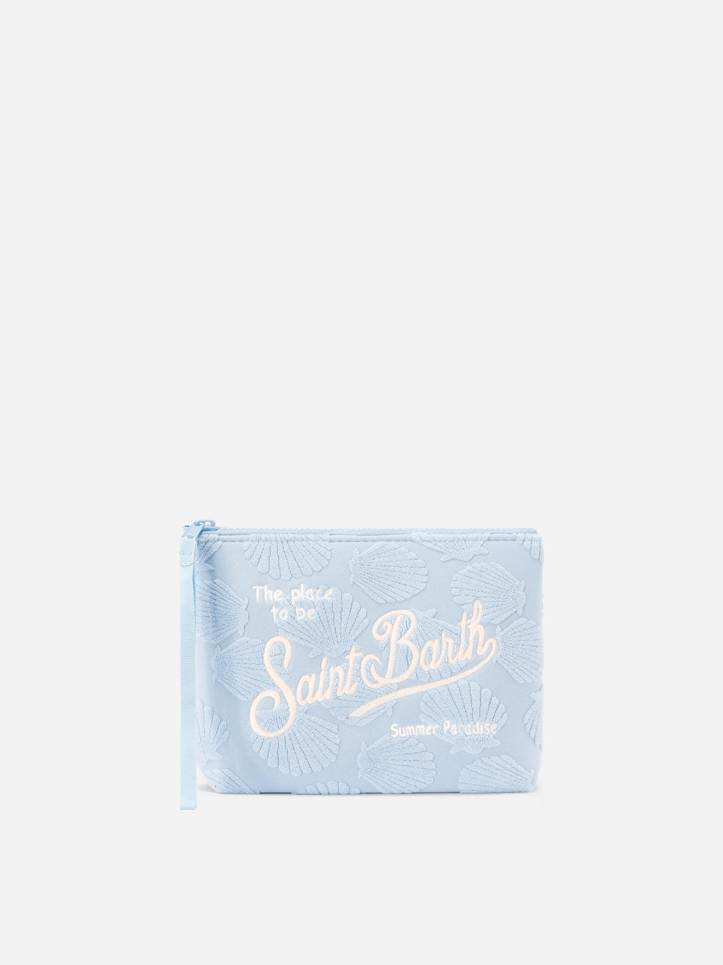 Aline terry-effect pouch with embossed shell pattern