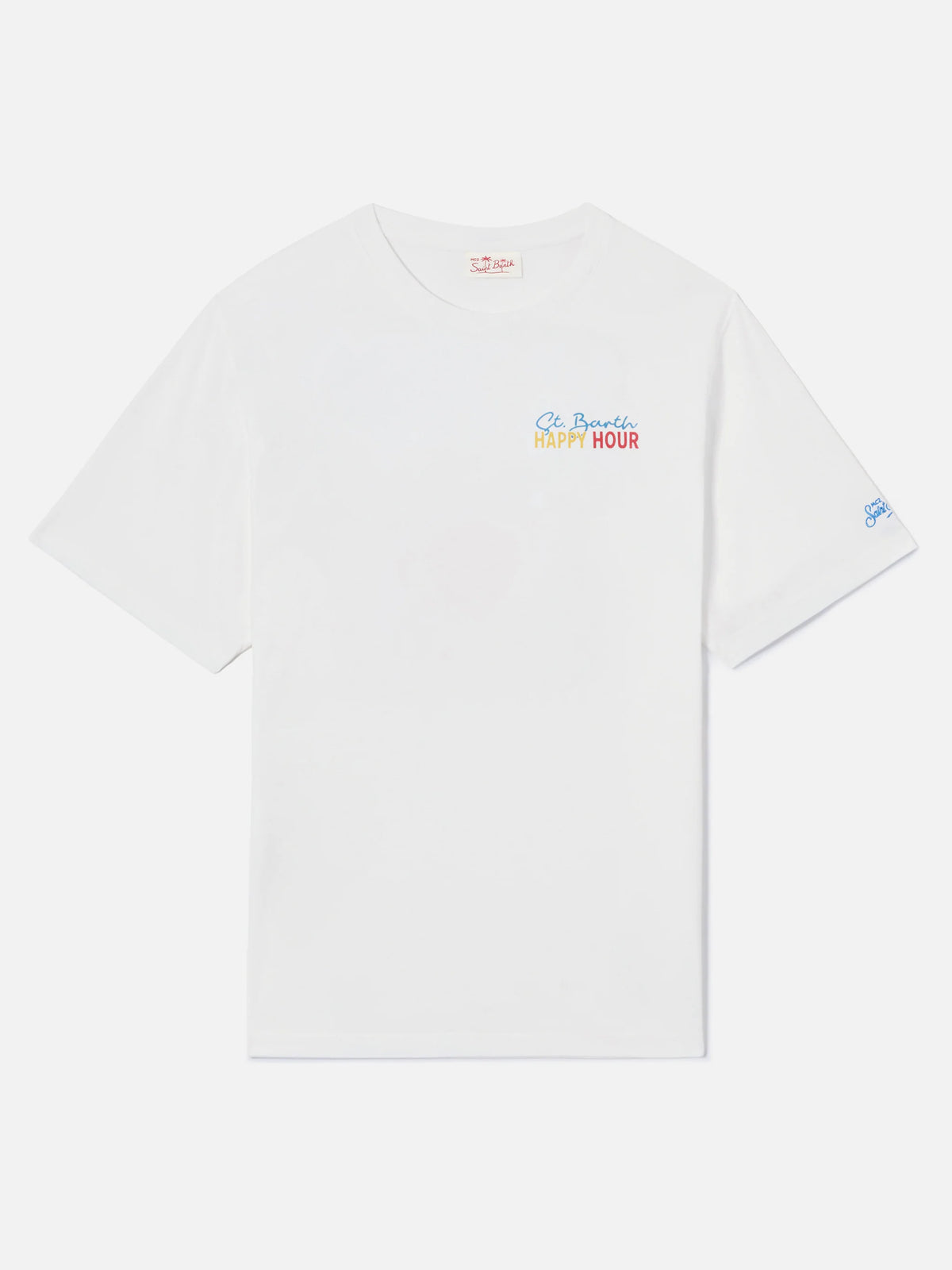 Delmar t-shirt with St. Barth Happy Hour print and maxi graphic on the back