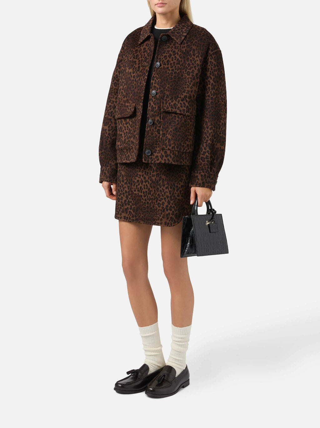 Kyla wool sweater in black with Après jacquard
