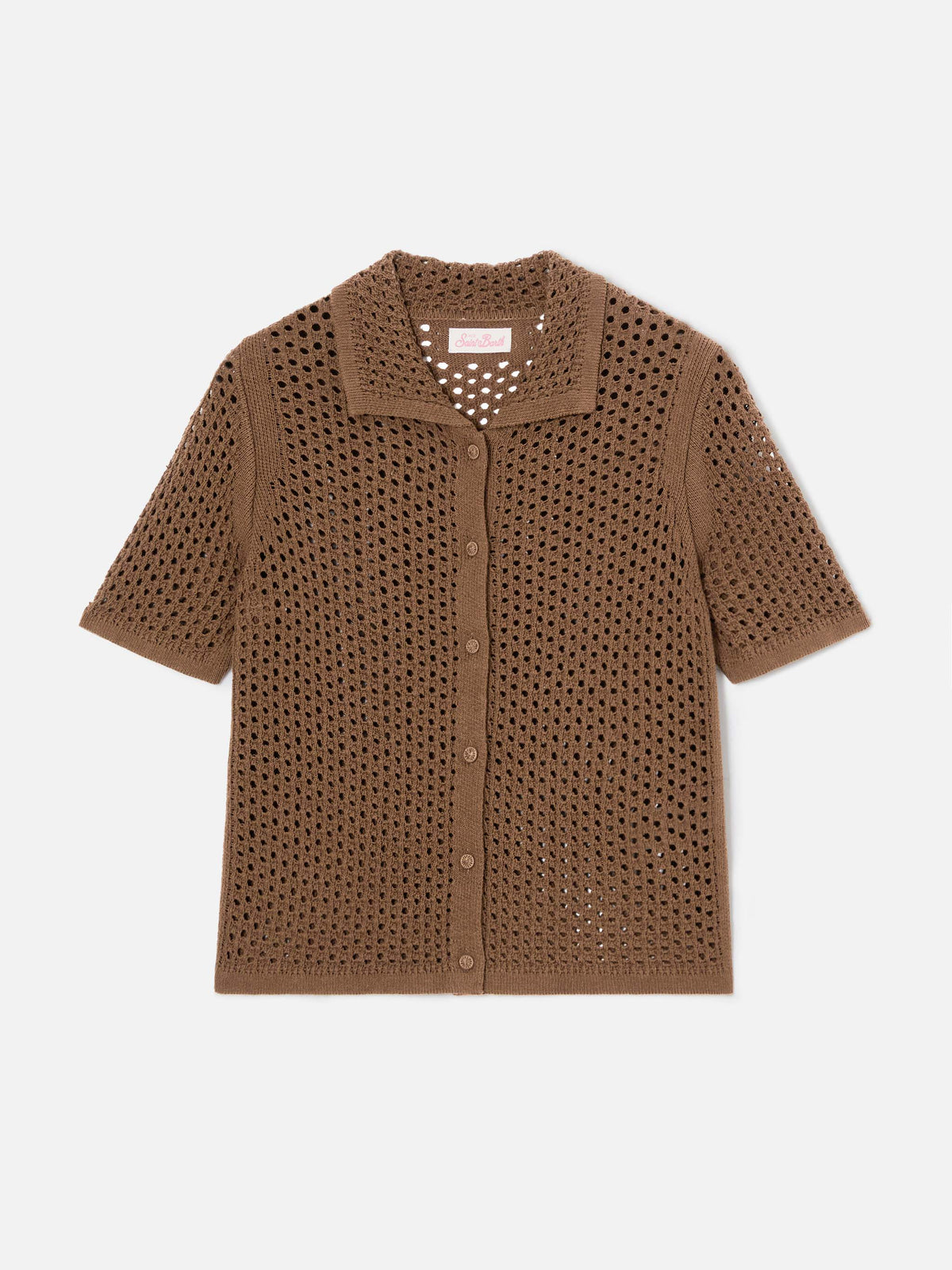 Brown Elowen cardigan in crochet