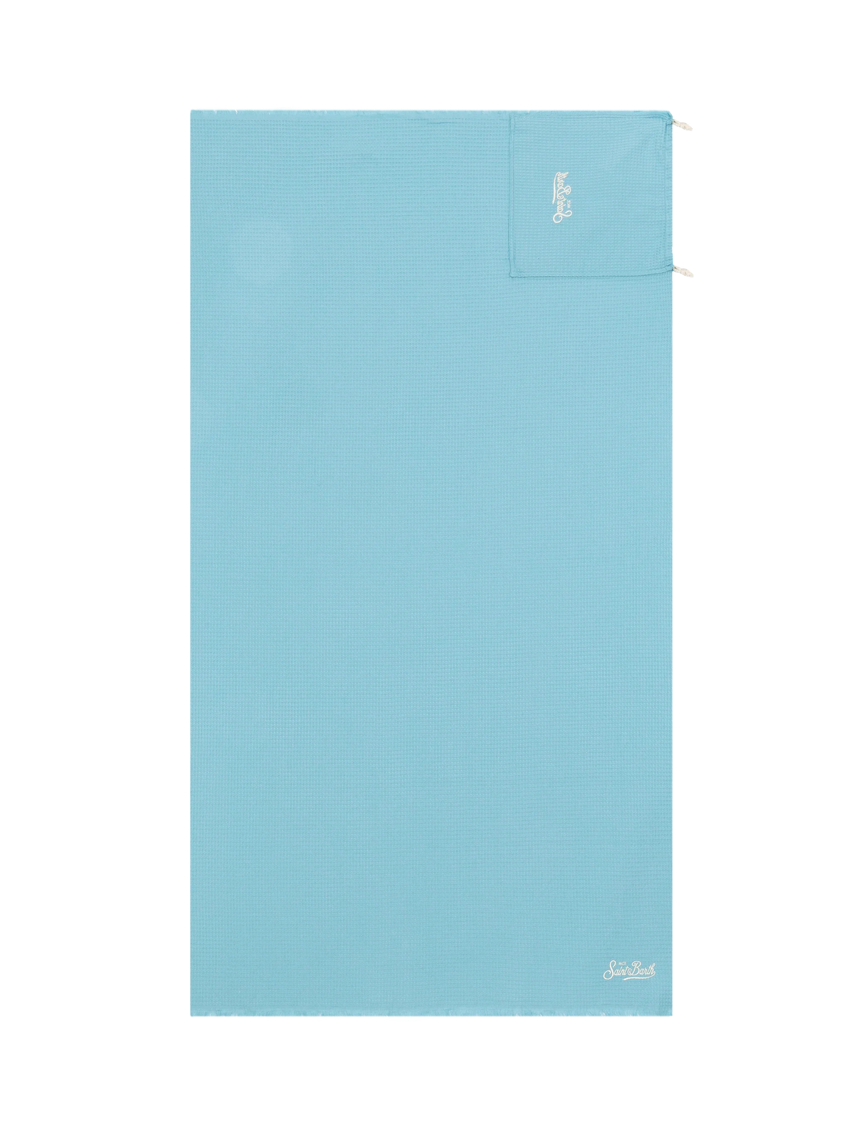 Light blue honeycomb cotton FoutaSac beach towel