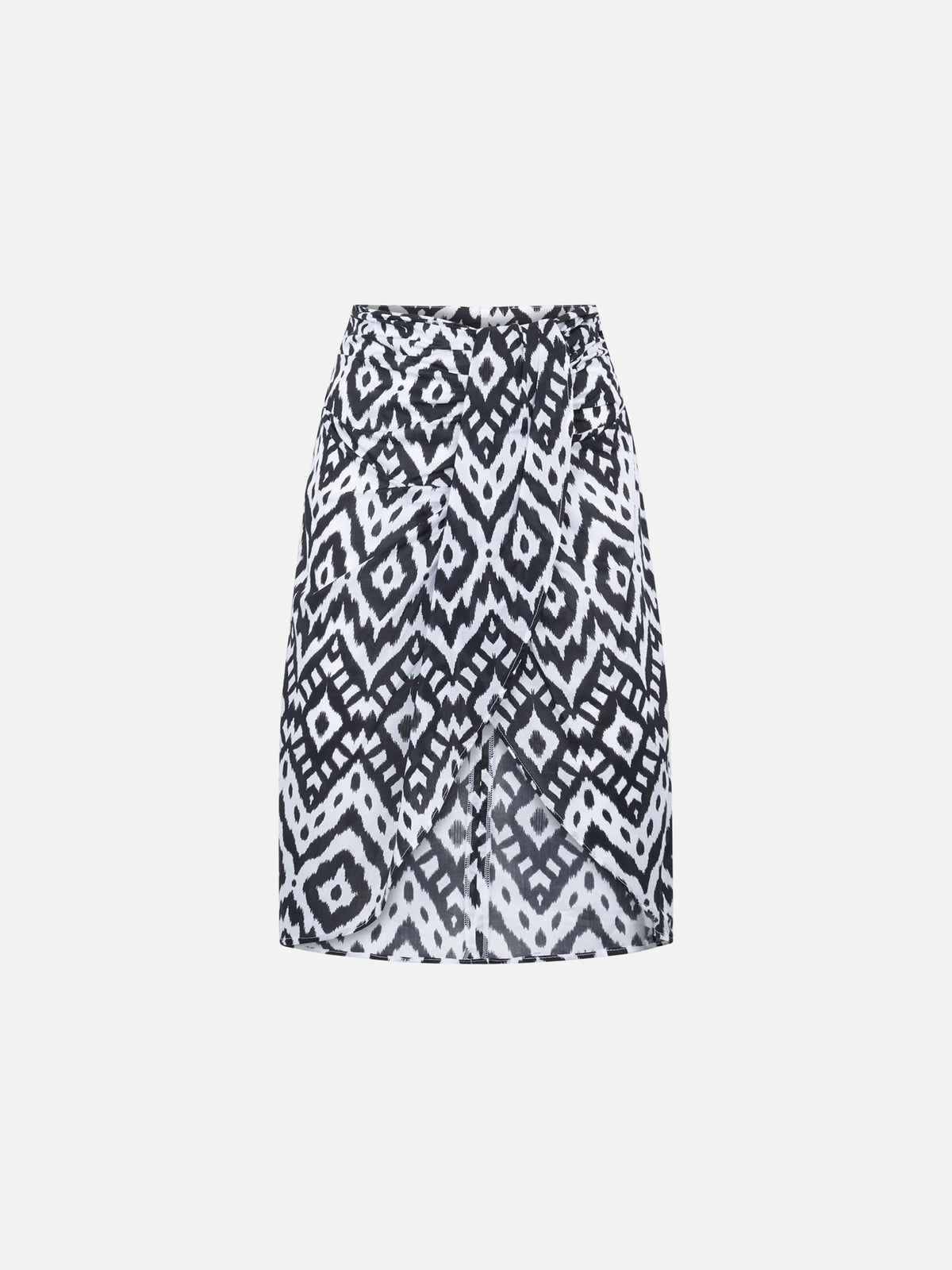 Amanda black and white ikat midi skirt