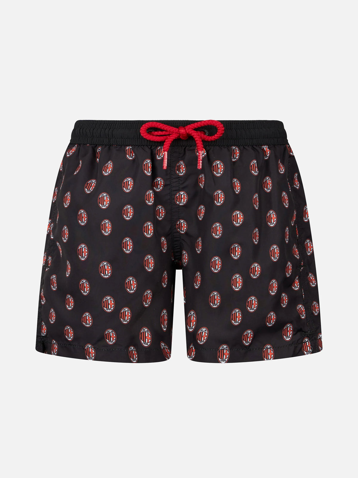 Boy lightweight fabric swimshorts with Milan print | AC MILAN SPECIAL EDITION