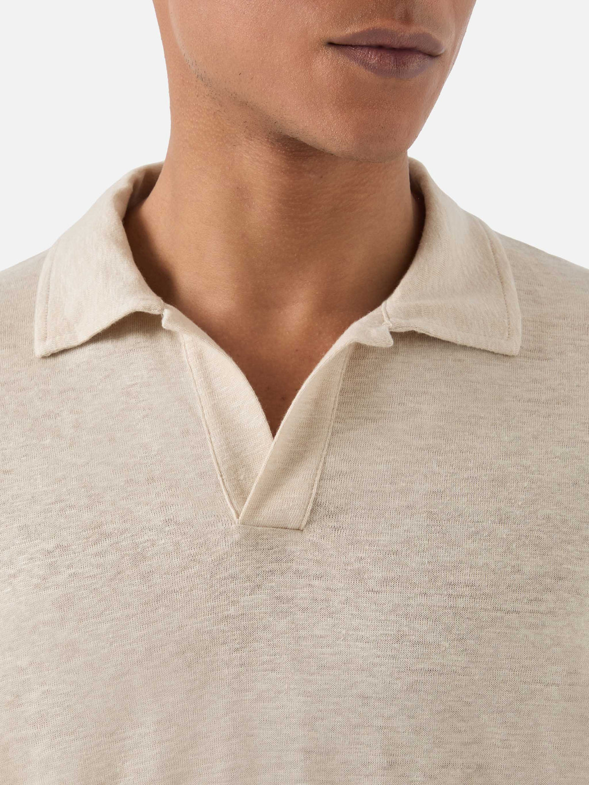 Beige Fraser polo in pure linen