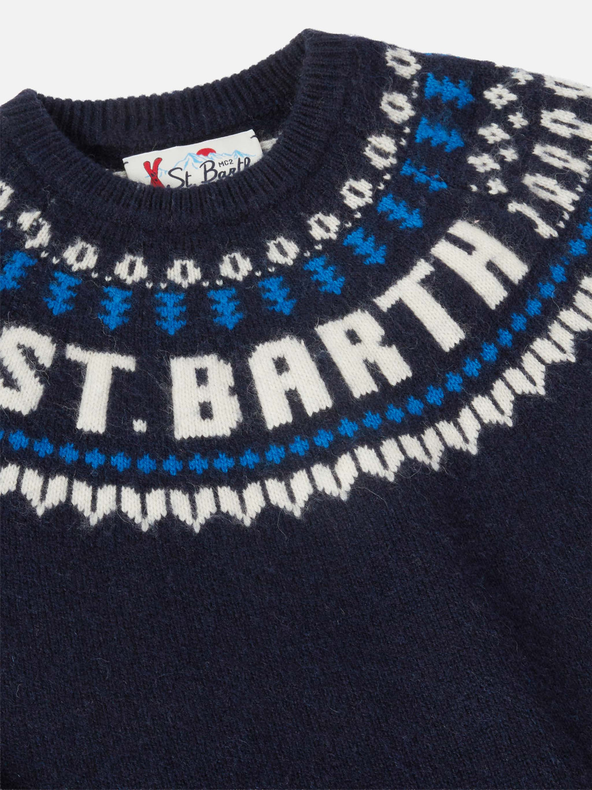 Alpaca sweater Douglas with fair-isle jacquard