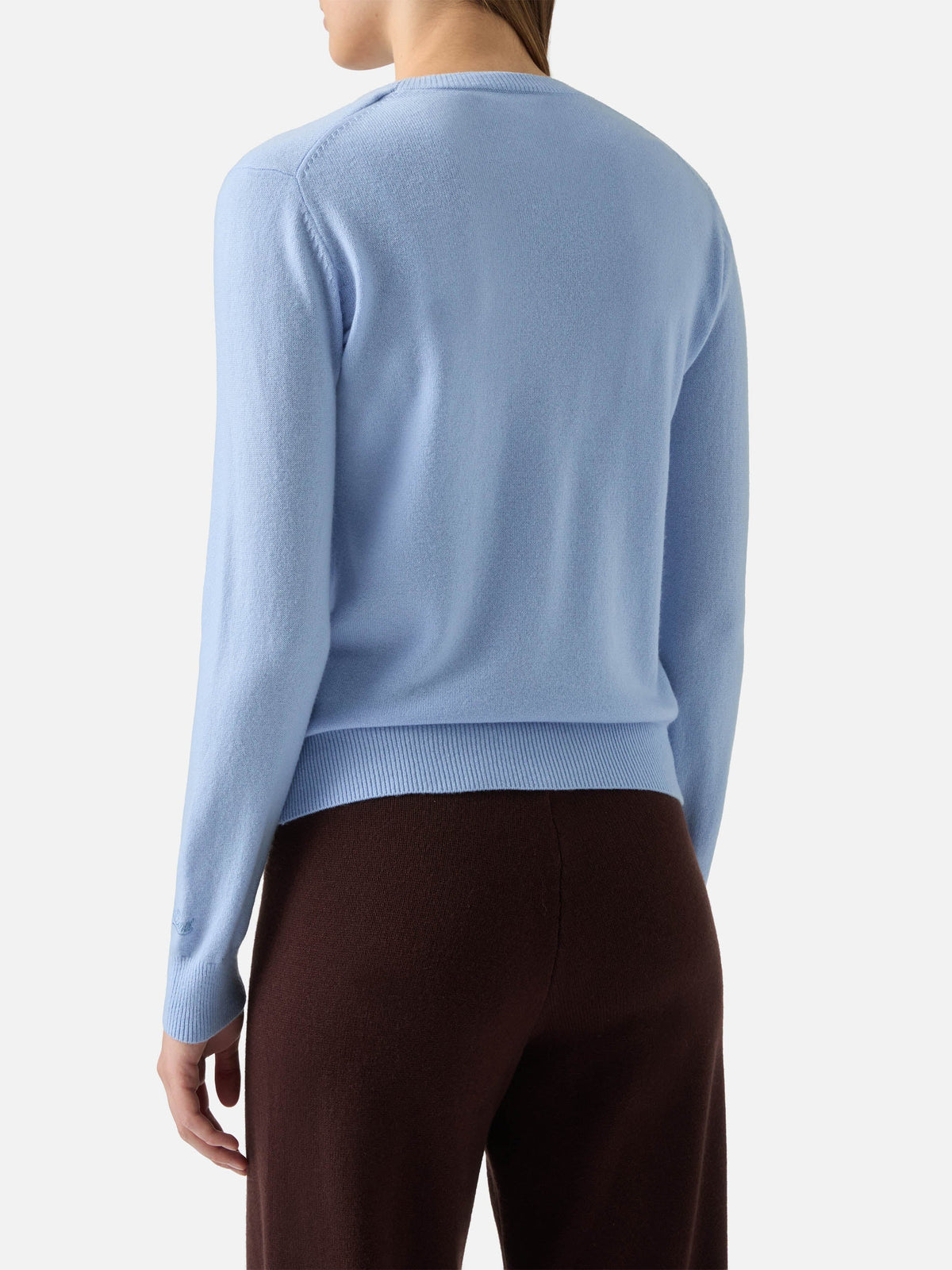 100% CASHMERE Sorbonne sweater in light blue