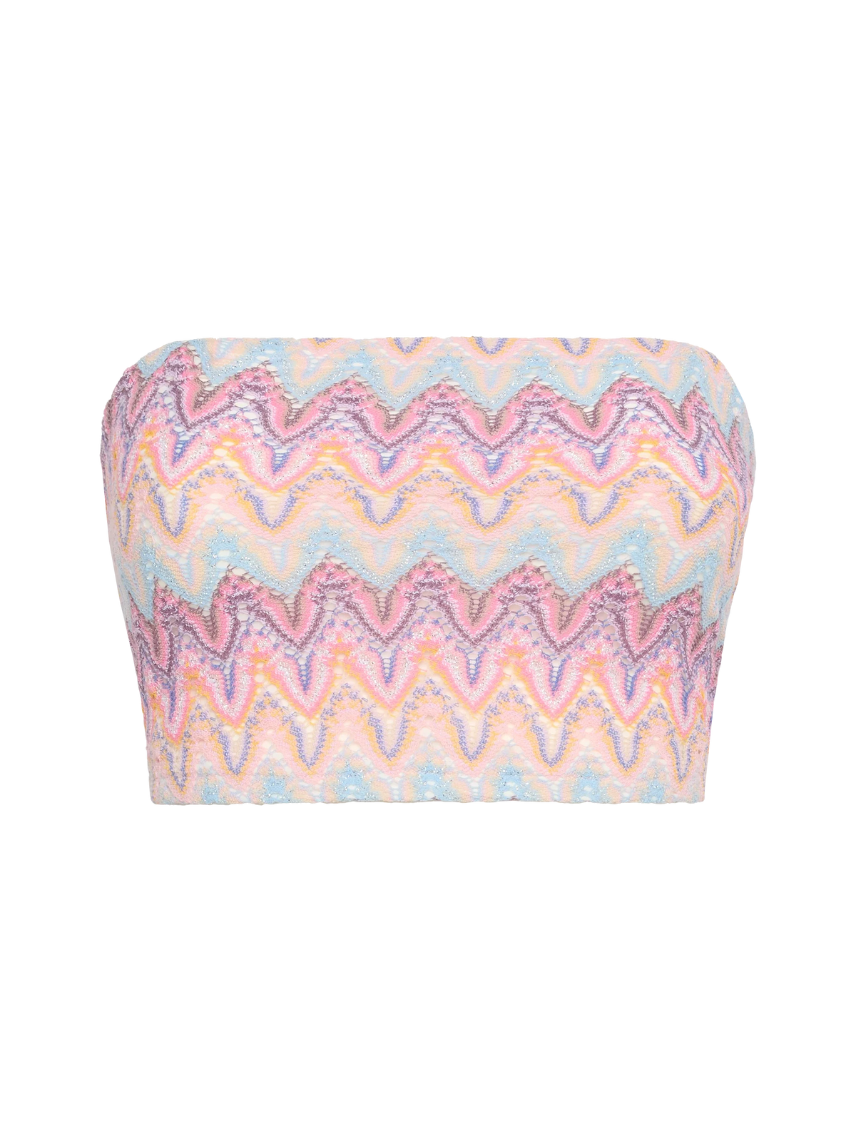 Jaclyn strapless bandeau top with chevron pattern