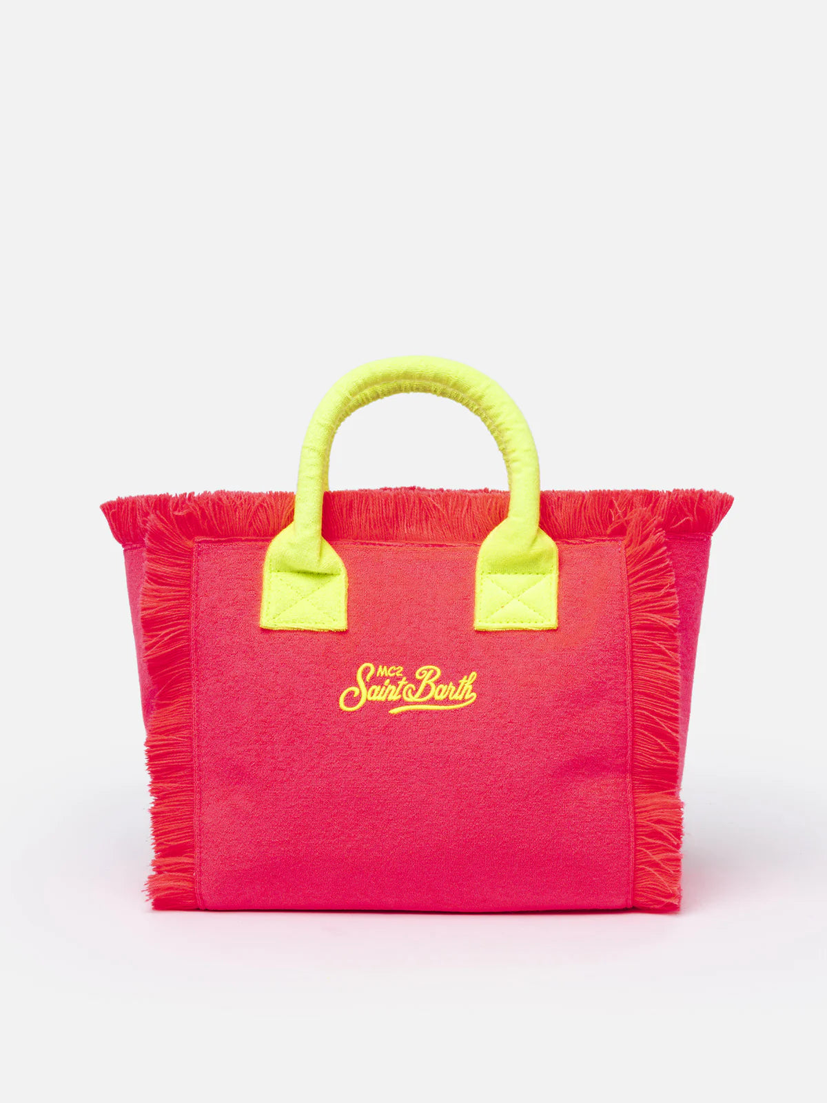 Colette fuchsia terry handbag with Saint Barth logo