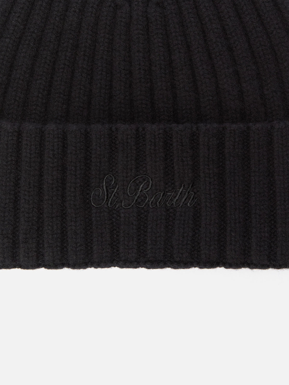 100% WOOL Wengen beanie in black