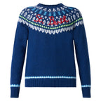 Crewneck sweater Heron with fair-isle jacquard