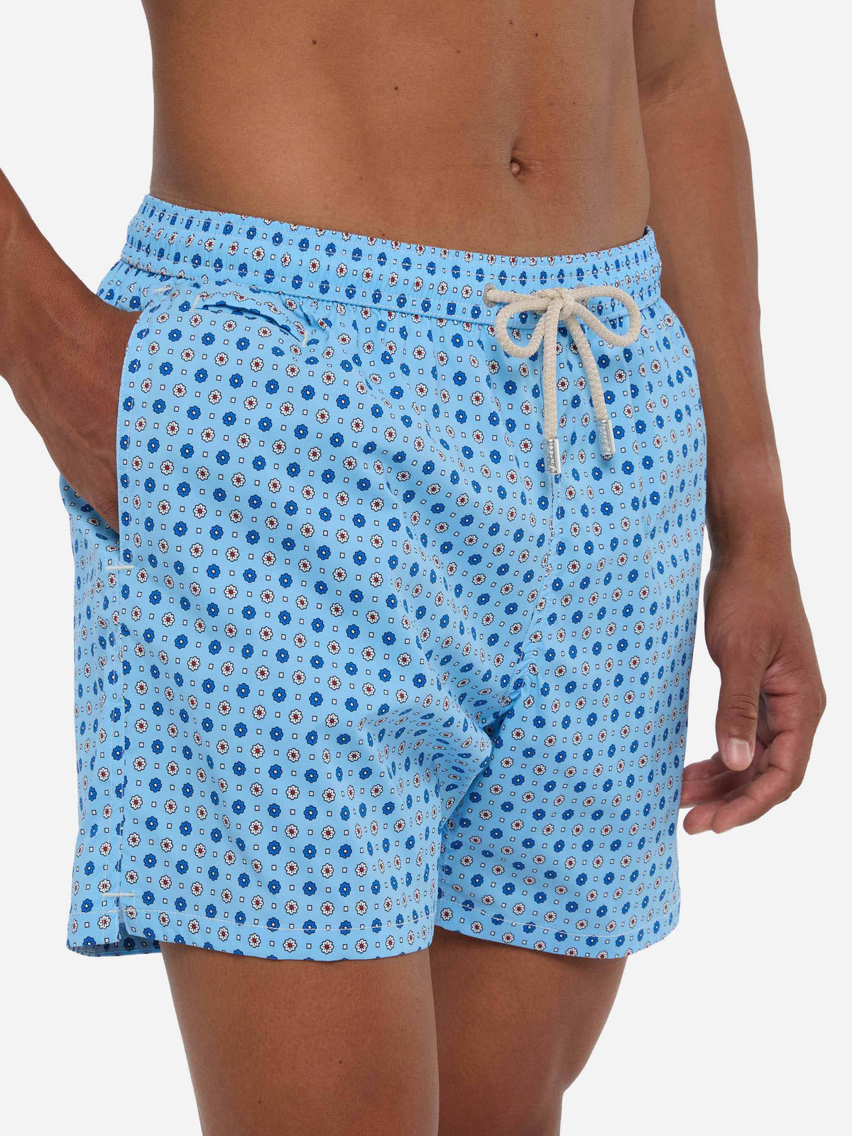 Comfort Light swim shorts with micro tie print