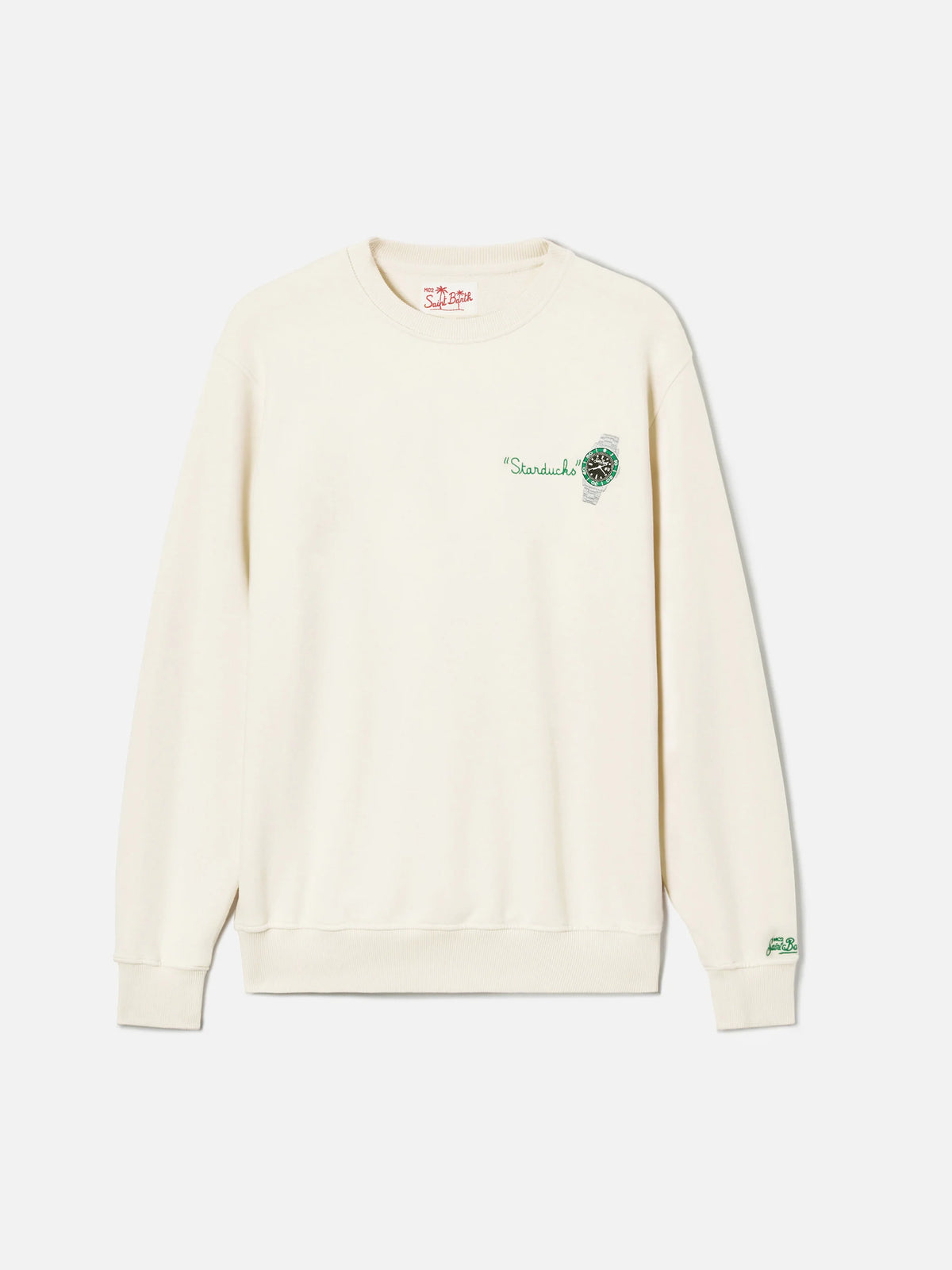 Cream Ponza sweatshirt with Starducks embroidery