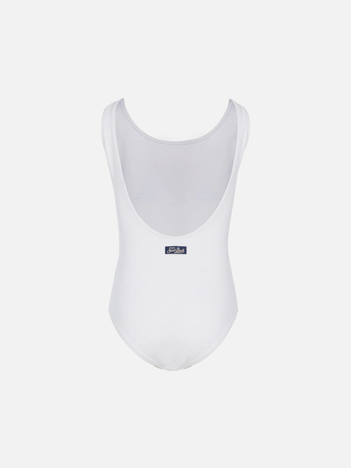 Cara one-piece swimsuit with St. Barth sunset rhinestone design