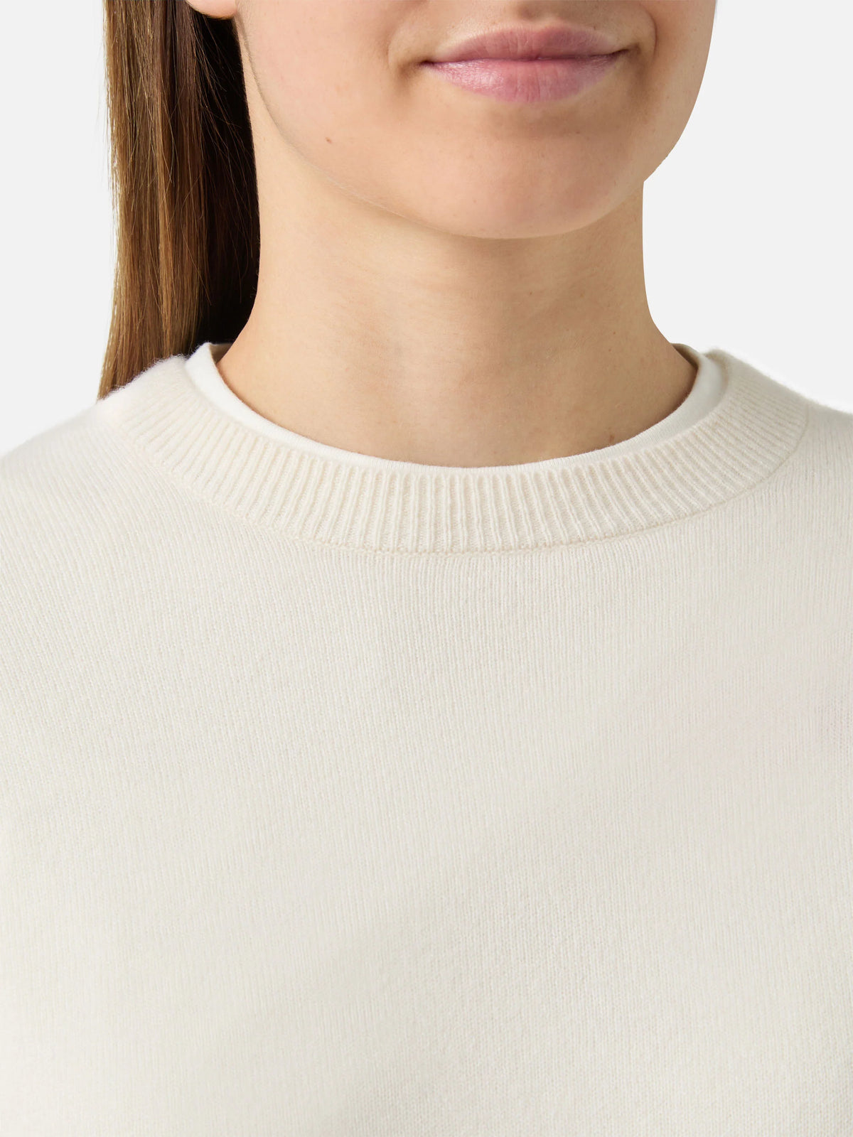 100% CASHMERE Sorbonne sweater in white