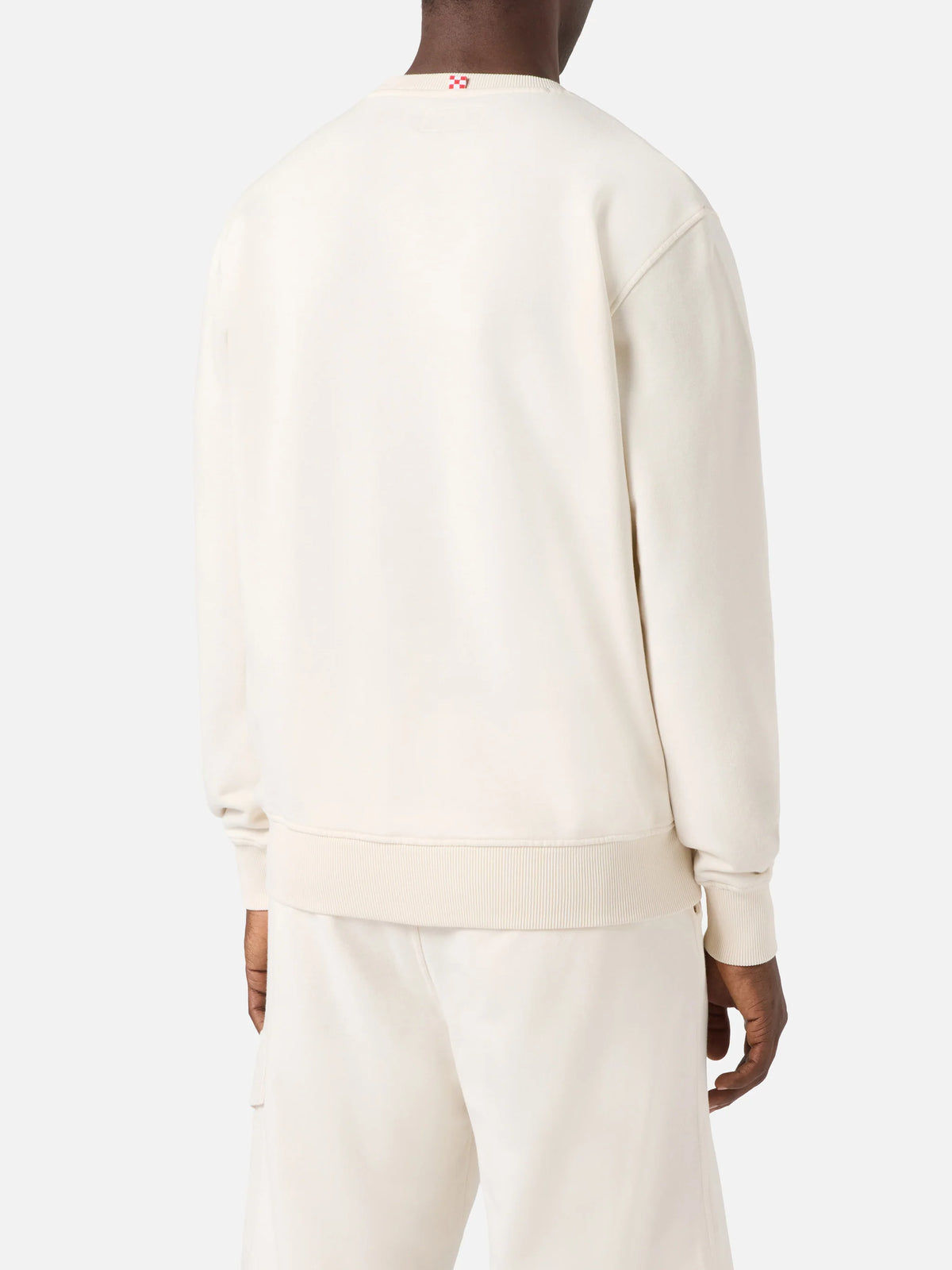 Cream Ponza cotton sweatshirt with Sport Club raised terry-effect logo