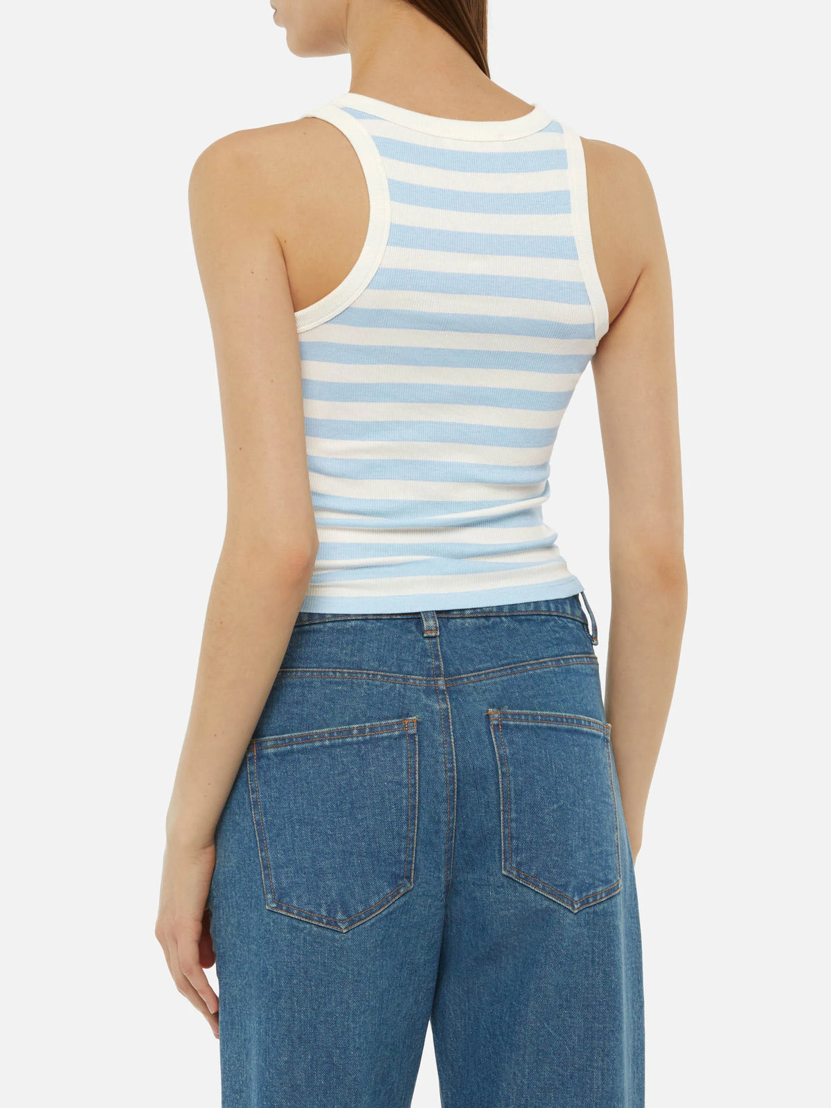 Ada striped ribbed cotton tank top