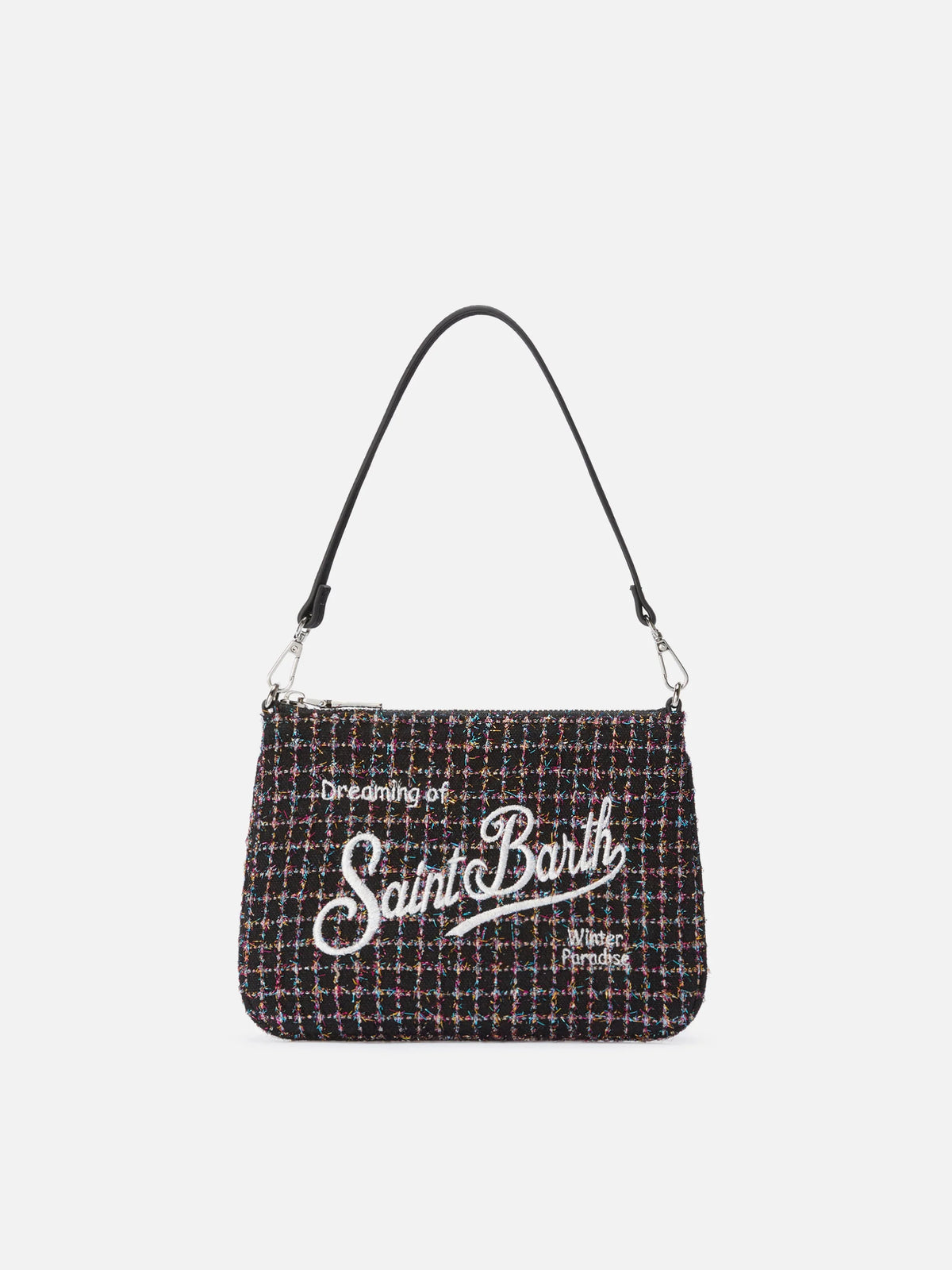 Parisienne Mini Shoulder Bag in shiny black tweed