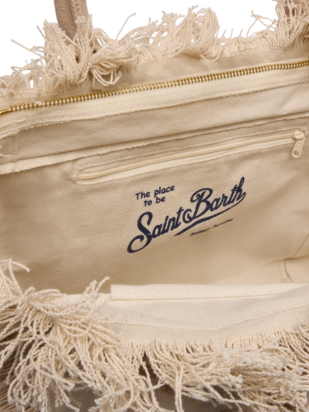 Canvas Vanity regular bag with beige lily tufting embroidery