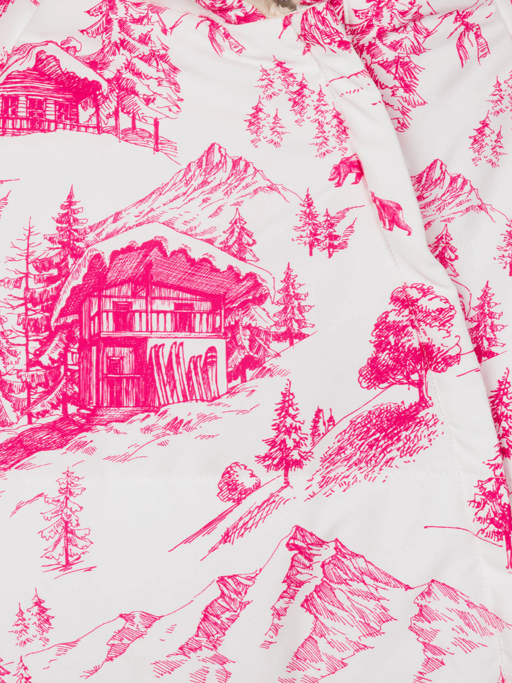 Ski suit Glace with toile de jouy print