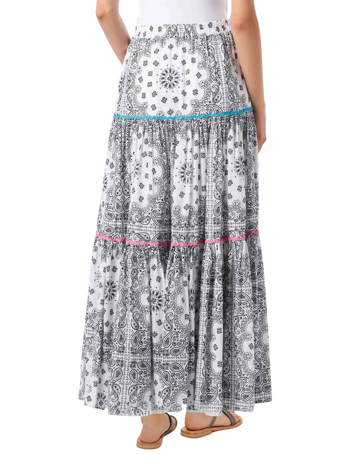 Cotton long skirt Rambla with bandana print