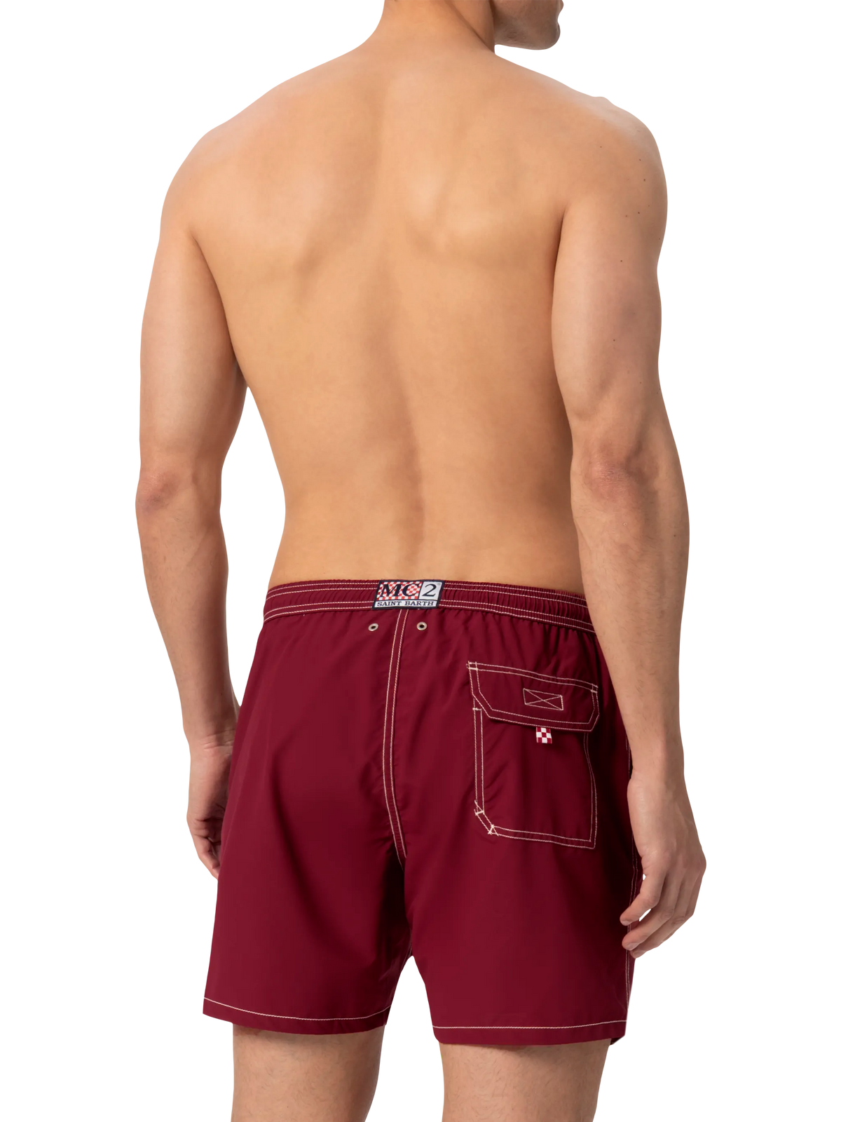 Burgundy mid-length classic light swim shorts Patmos