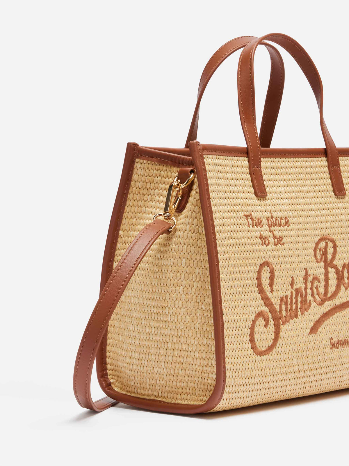 Vivian Mid Straw beige straw effect handbag