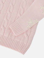 Adler Jr turtleneck cable-knit with snowflake rhinestone embellishments