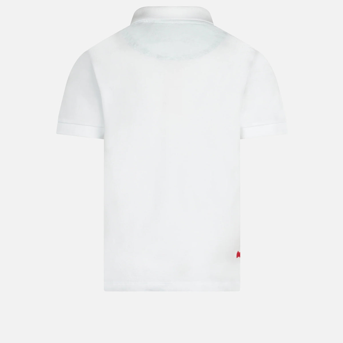 Boy white cotton piquet polo with embroidery