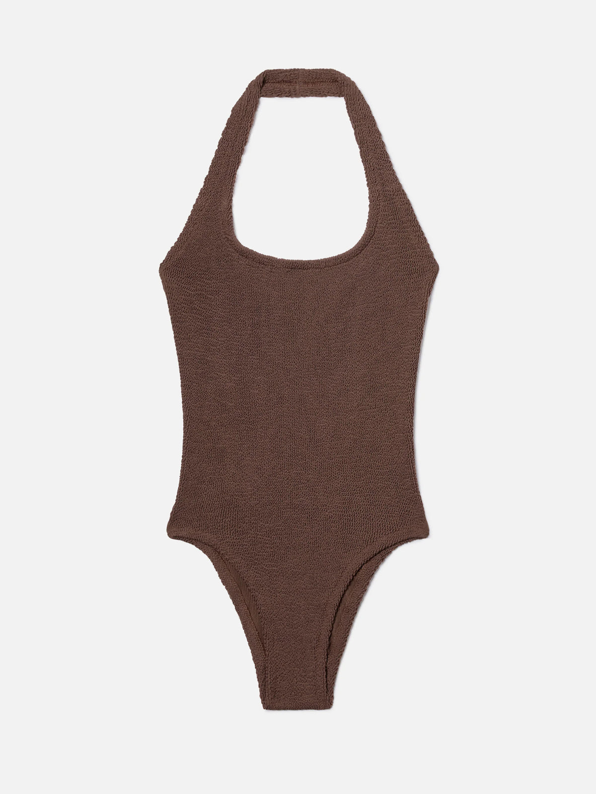 Aria one-piece swimsuit in brown crinkle fabric