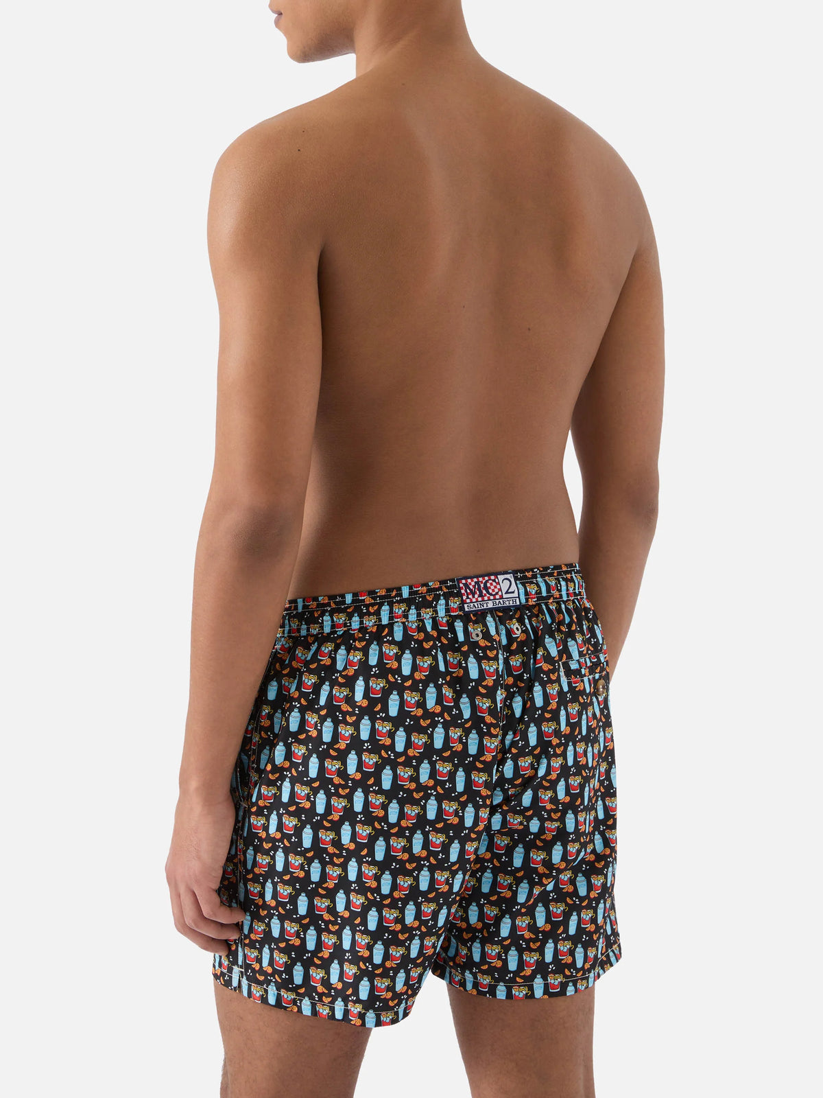 Black Lighting Micro swim shorts with negroni all-over print
