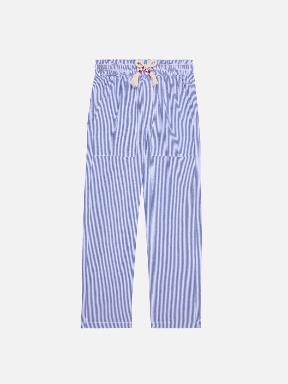 Calais Jr seersucker striped pants with drawstring