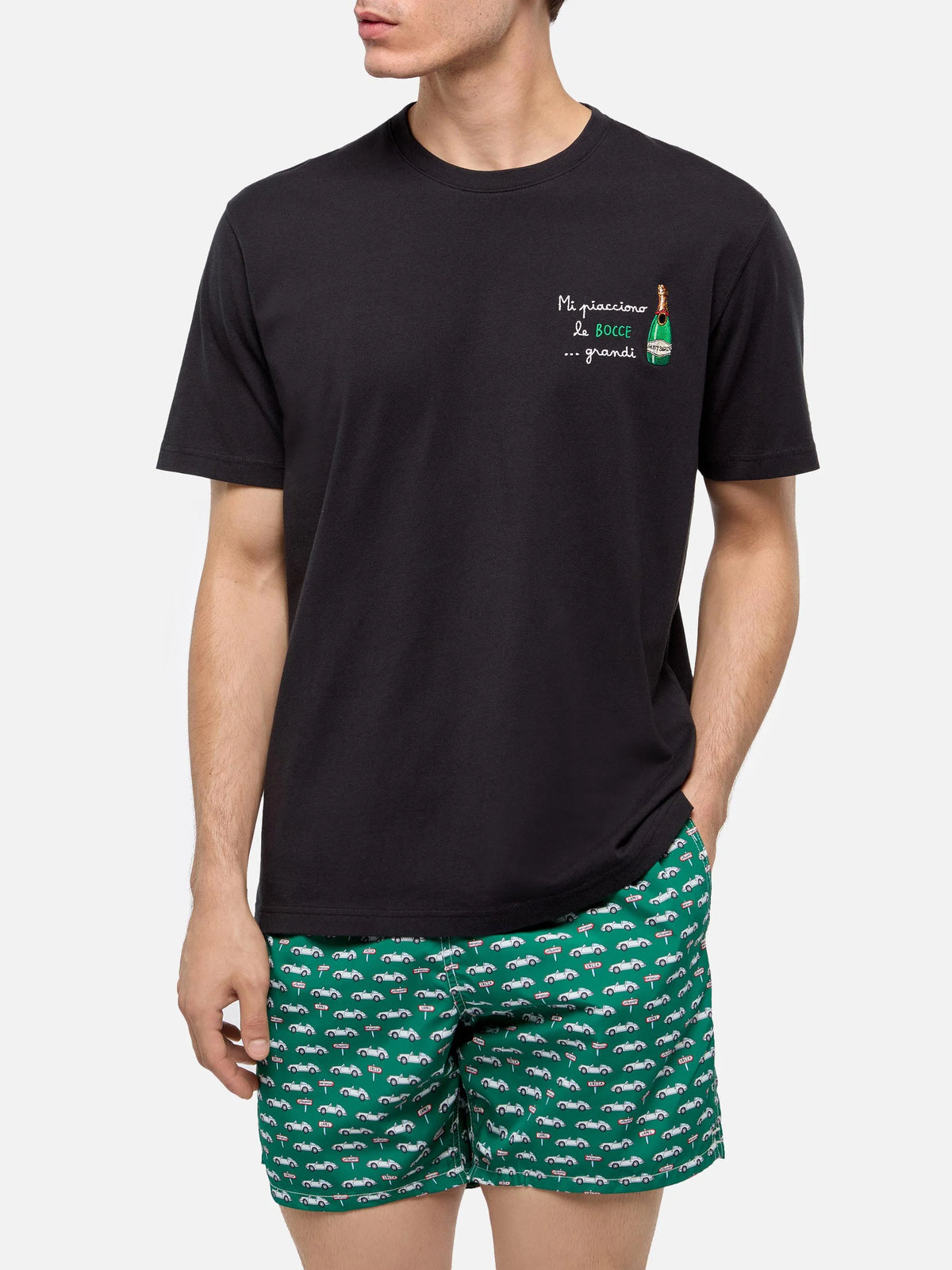 Classic fit cotton jersey t-shirt Portofino with Mi piacciono le… embroidery