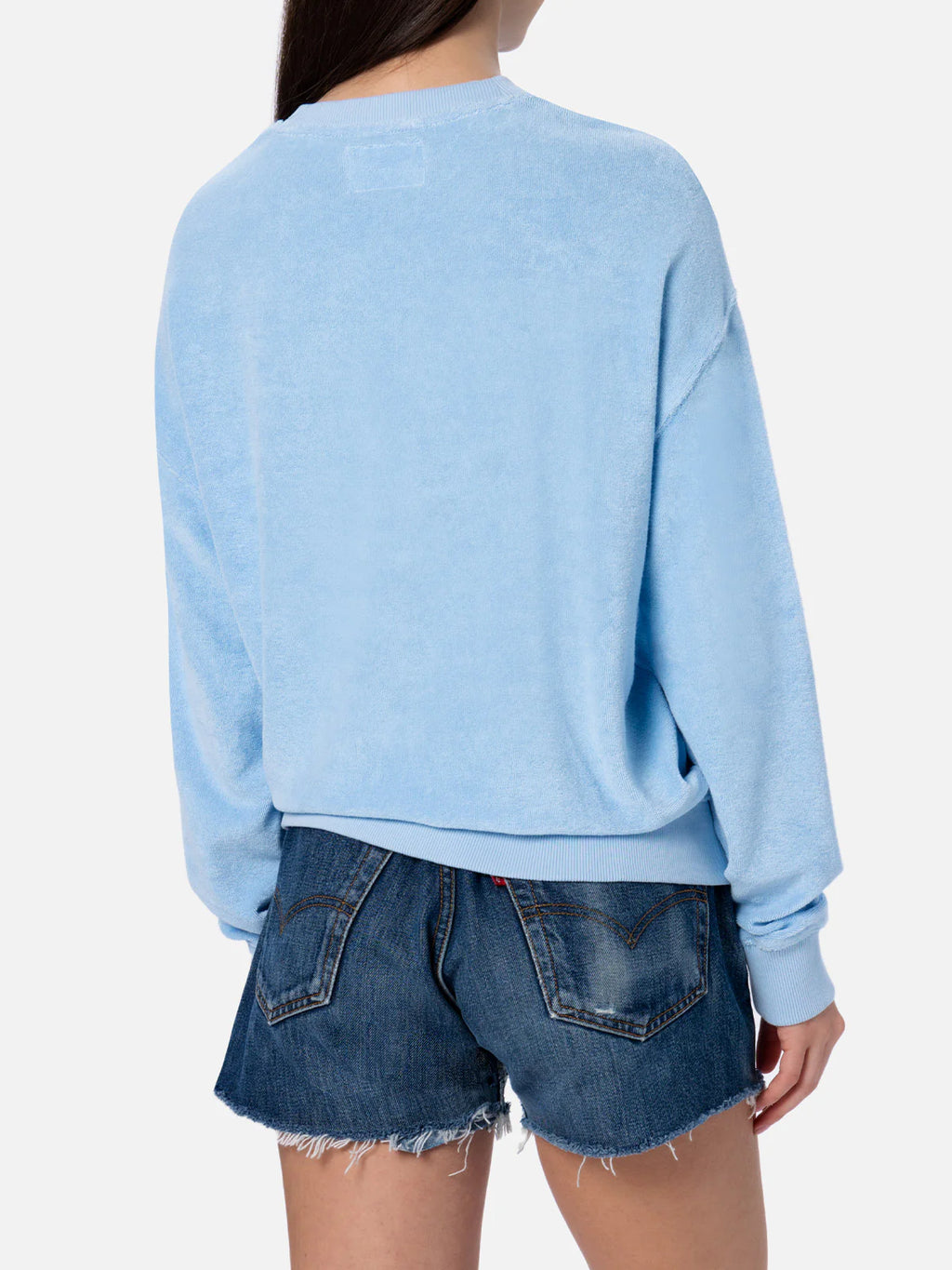 Woman light blue terry cotton Stardust sweatshirt