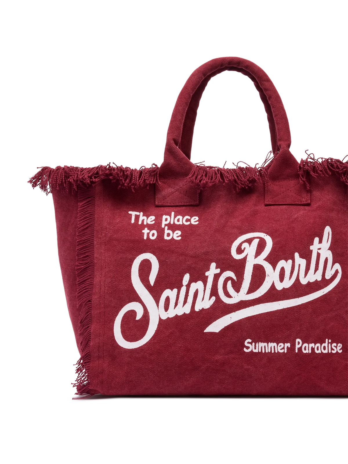 Burgundy cotton canvas Vanity tote bag