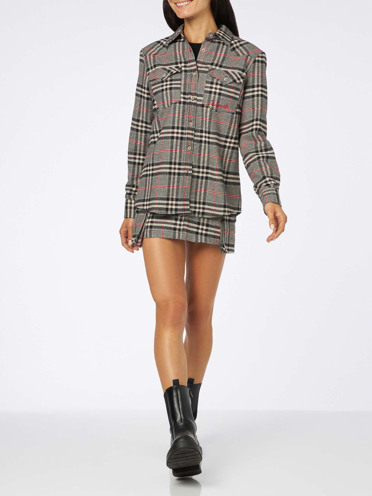 Prince of Wales Fern cargo miniskirt