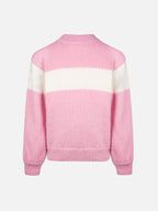 Girl pink crewneck sweater Danya with Courma lurex logo