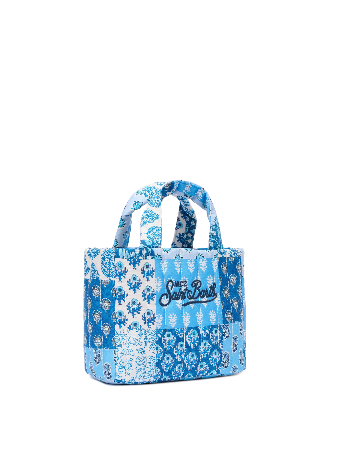 Blue flower quilted Soft Tote Mini bag
