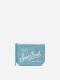 Aline light blue solid color linen pouch