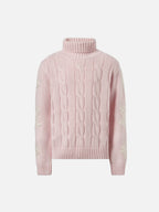 Adler Jr turtleneck cable-knit with snowflake rhinestone embellishments