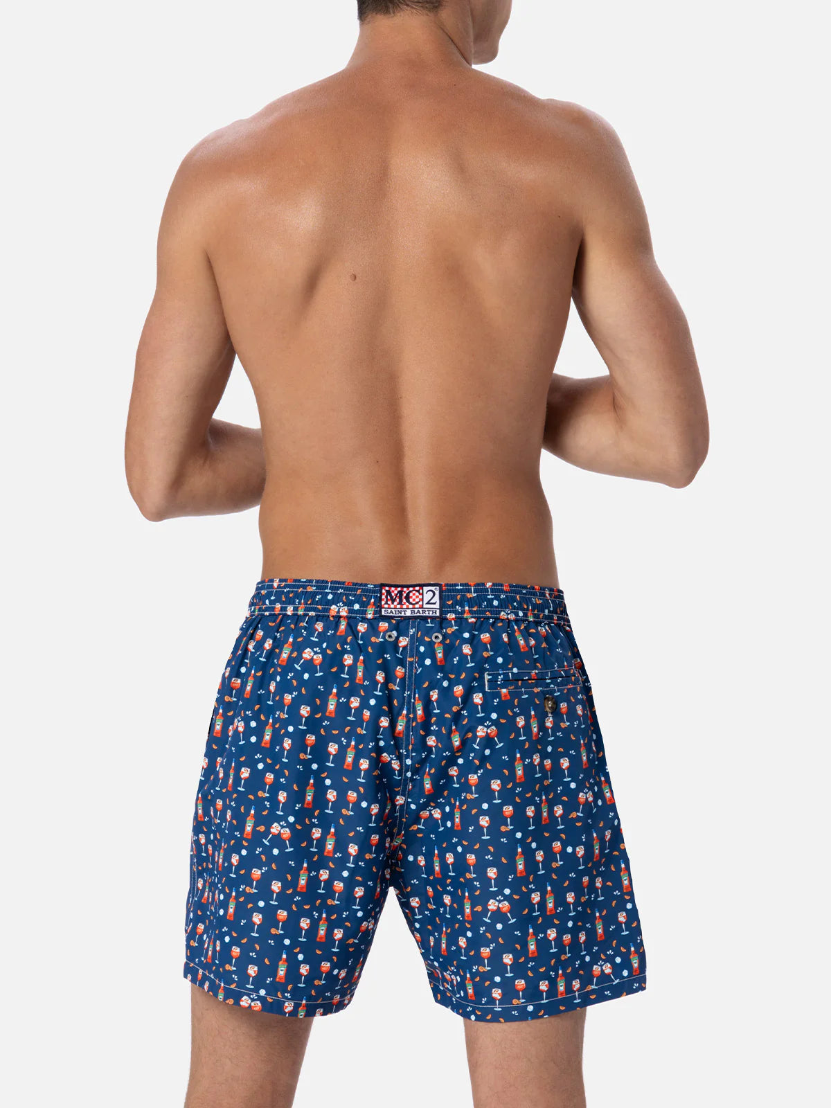 Lightweight fabric swim shorts Lighting with Aperol spritz print | APEROL SPECIAL EDITION