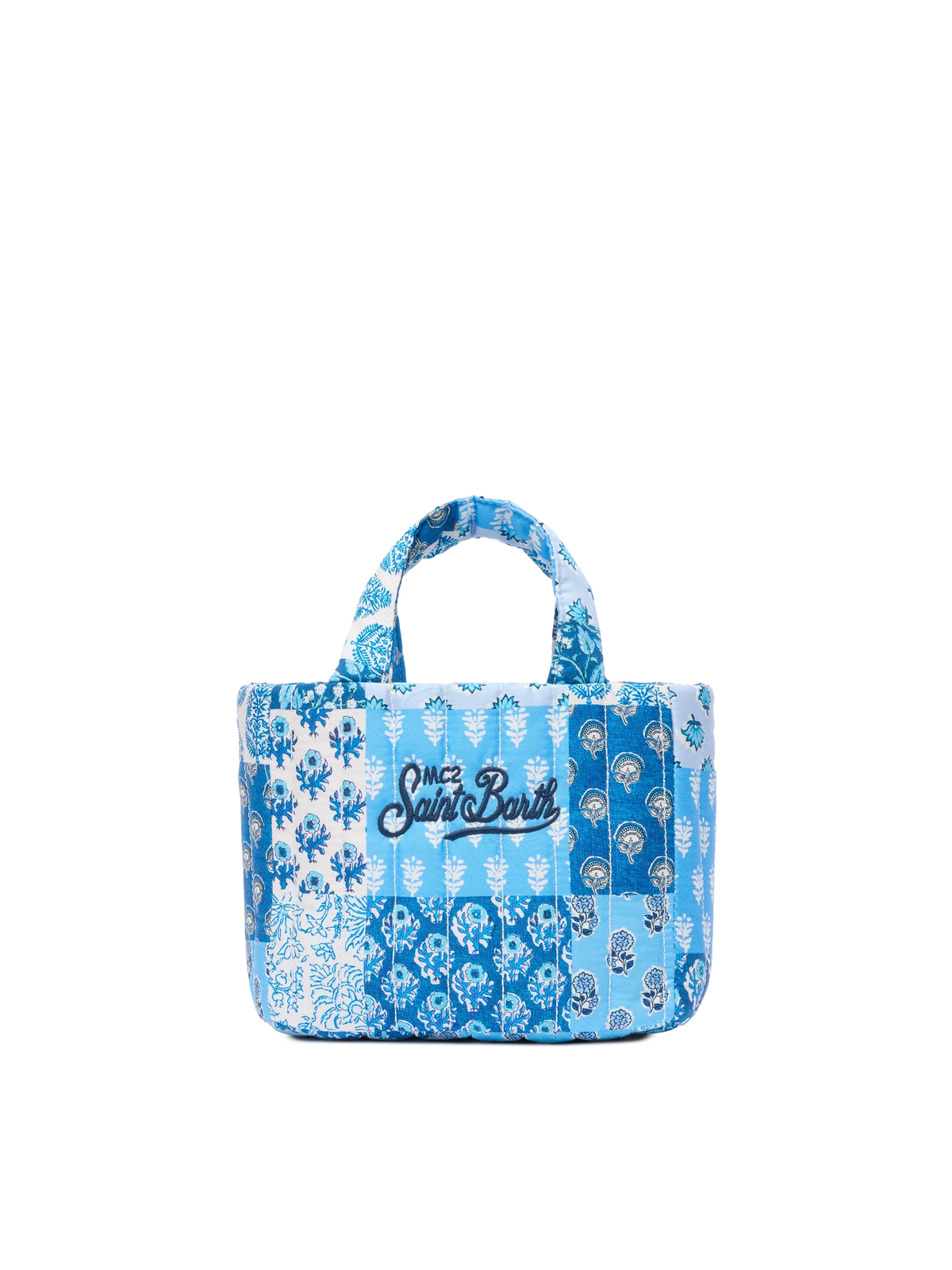 Blue flower quilted Soft Tote Mini bag