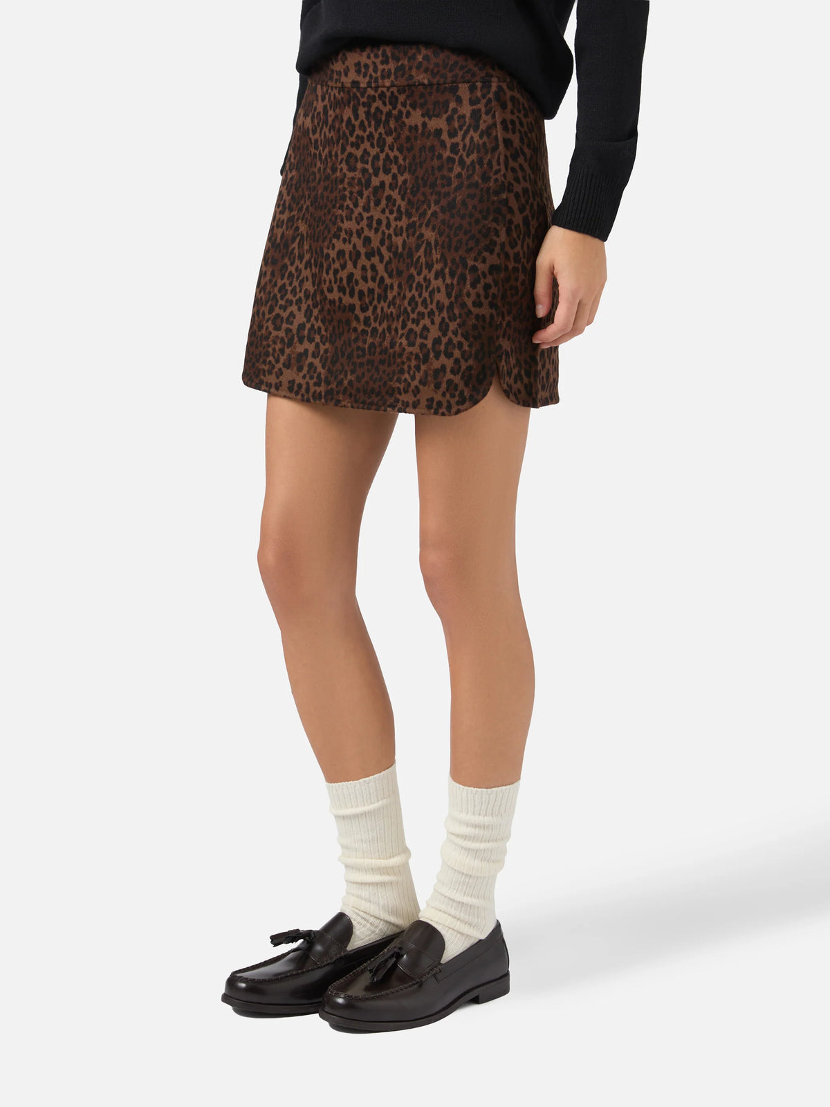 Kyla wool sweater in black with Après jacquard