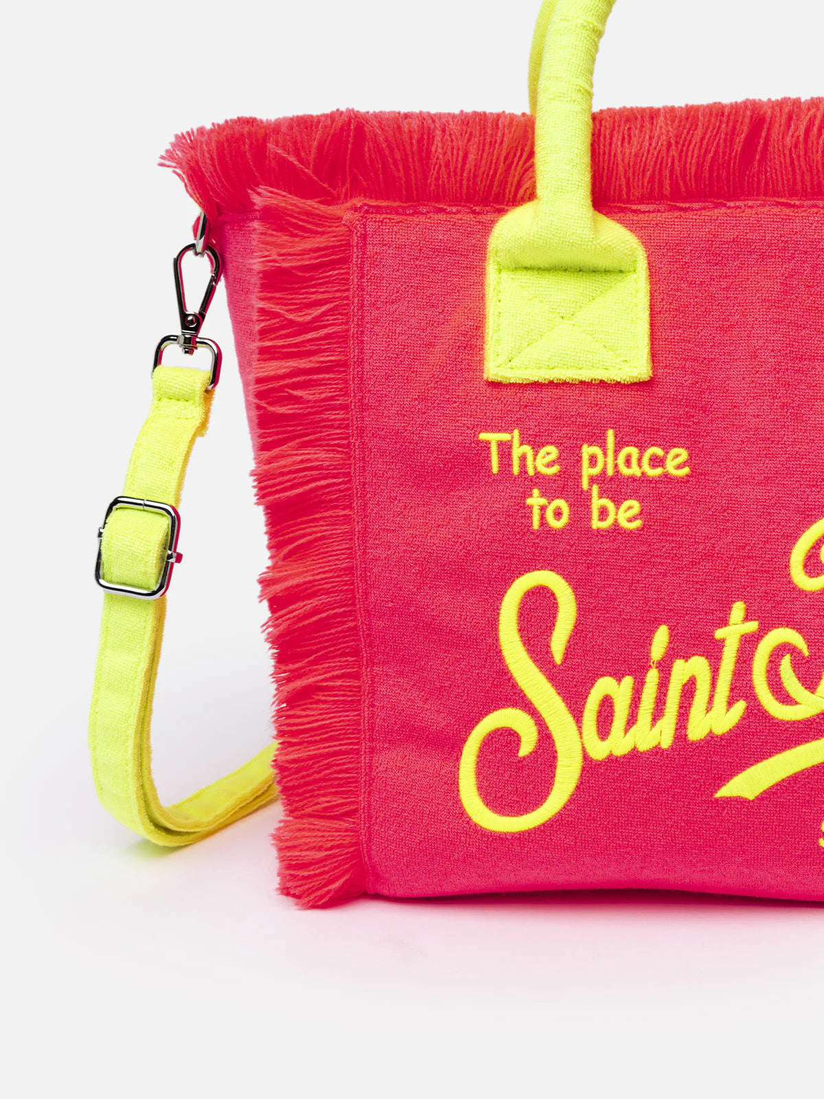 Colette fuchsia terry handbag with Saint Barth logo