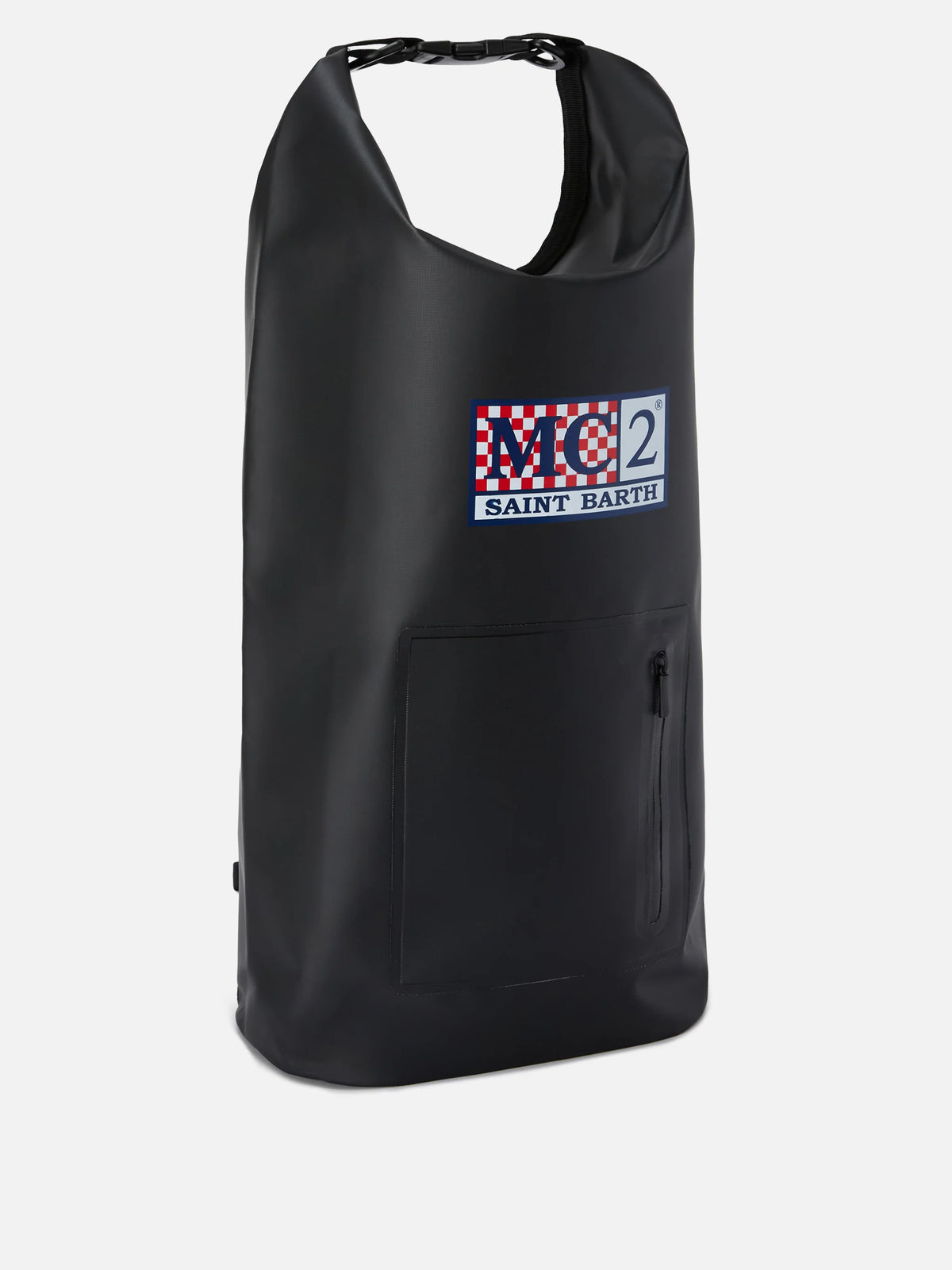 Backpack Aqua backpack in black solid-color PVC with printed logo